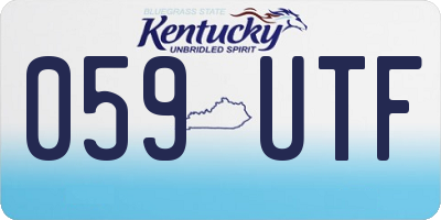 KY license plate 059UTF