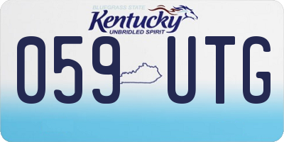 KY license plate 059UTG