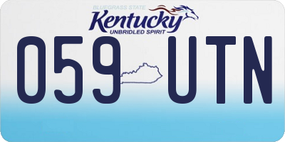 KY license plate 059UTN