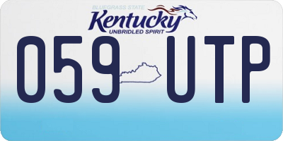KY license plate 059UTP