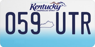 KY license plate 059UTR