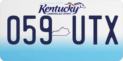 KY license plate 059UTX
