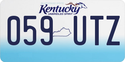 KY license plate 059UTZ