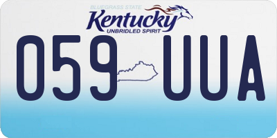 KY license plate 059UUA