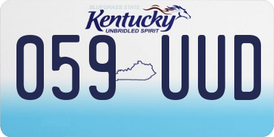 KY license plate 059UUD