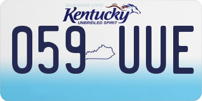 KY license plate 059UUE