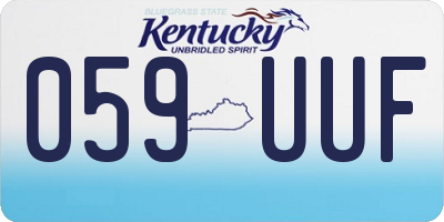 KY license plate 059UUF