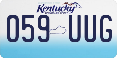 KY license plate 059UUG