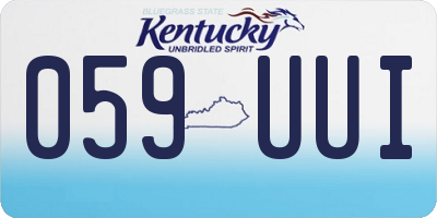 KY license plate 059UUI