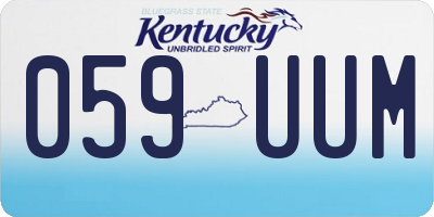 KY license plate 059UUM
