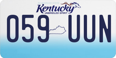 KY license plate 059UUN