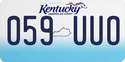 KY license plate 059UUO
