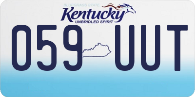 KY license plate 059UUT