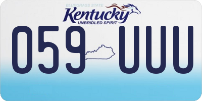 KY license plate 059UUU