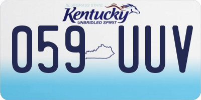 KY license plate 059UUV