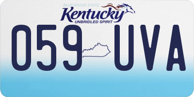 KY license plate 059UVA
