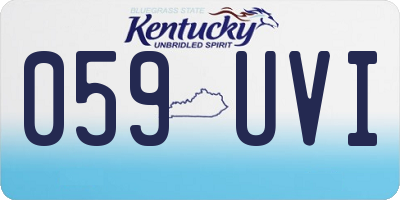 KY license plate 059UVI