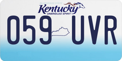 KY license plate 059UVR