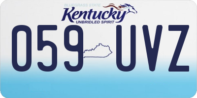 KY license plate 059UVZ