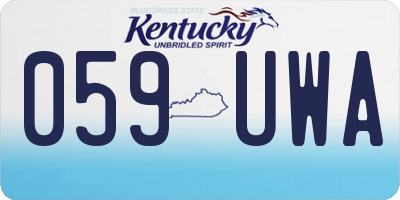 KY license plate 059UWA
