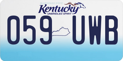 KY license plate 059UWB