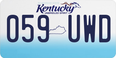 KY license plate 059UWD