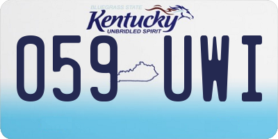 KY license plate 059UWI