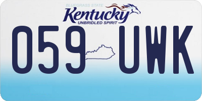 KY license plate 059UWK