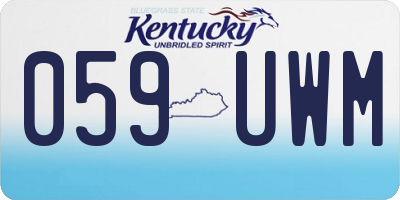 KY license plate 059UWM