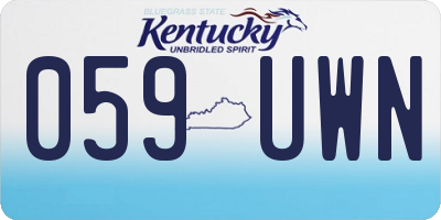 KY license plate 059UWN
