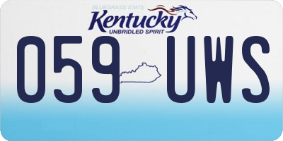 KY license plate 059UWS