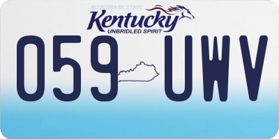 KY license plate 059UWV