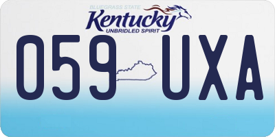 KY license plate 059UXA