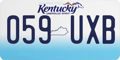 KY license plate 059UXB