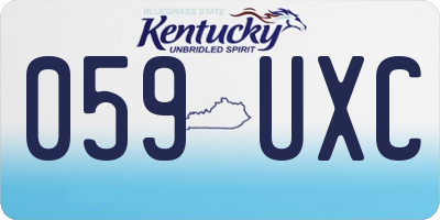KY license plate 059UXC