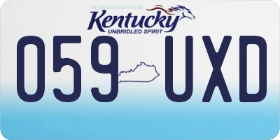 KY license plate 059UXD