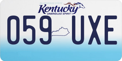 KY license plate 059UXE