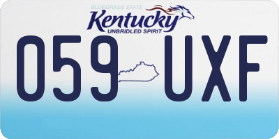 KY license plate 059UXF