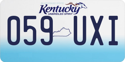 KY license plate 059UXI