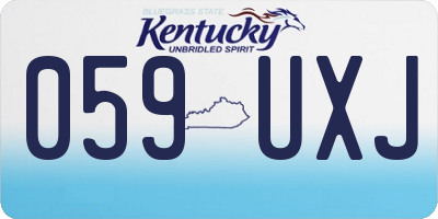 KY license plate 059UXJ