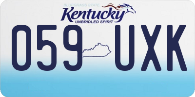 KY license plate 059UXK