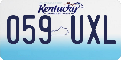 KY license plate 059UXL