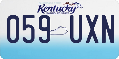KY license plate 059UXN