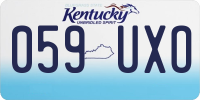 KY license plate 059UXO