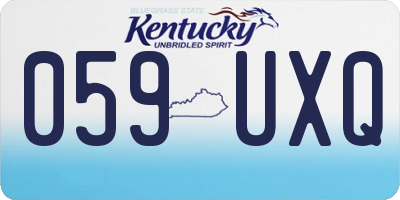 KY license plate 059UXQ