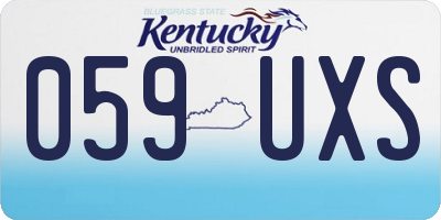 KY license plate 059UXS