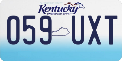 KY license plate 059UXT