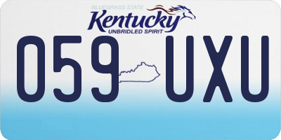 KY license plate 059UXU