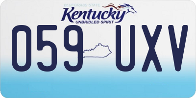 KY license plate 059UXV