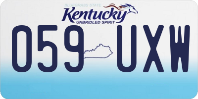 KY license plate 059UXW